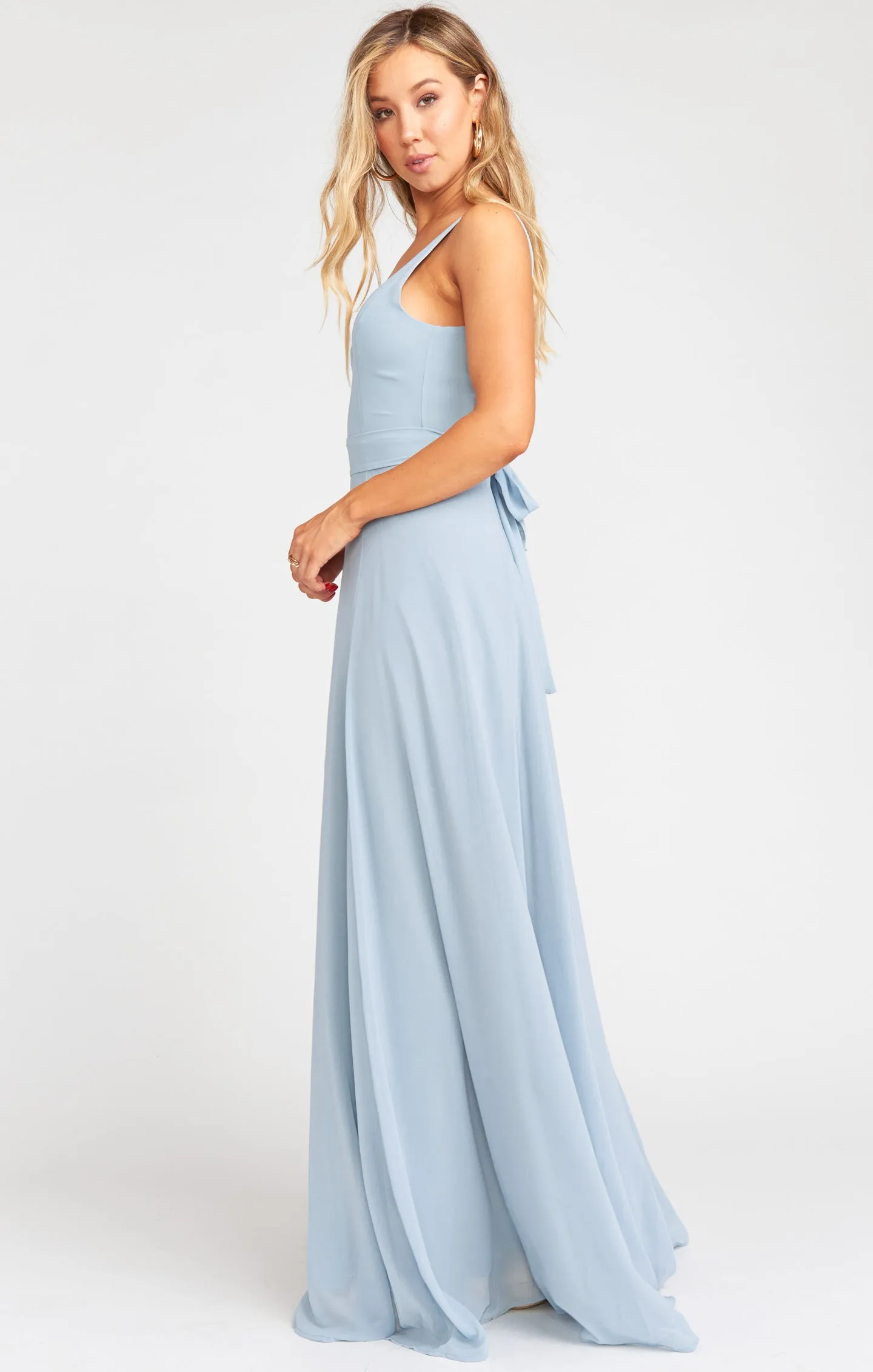 Jenn Maxi Dress ~ Steel Blue Chiffon