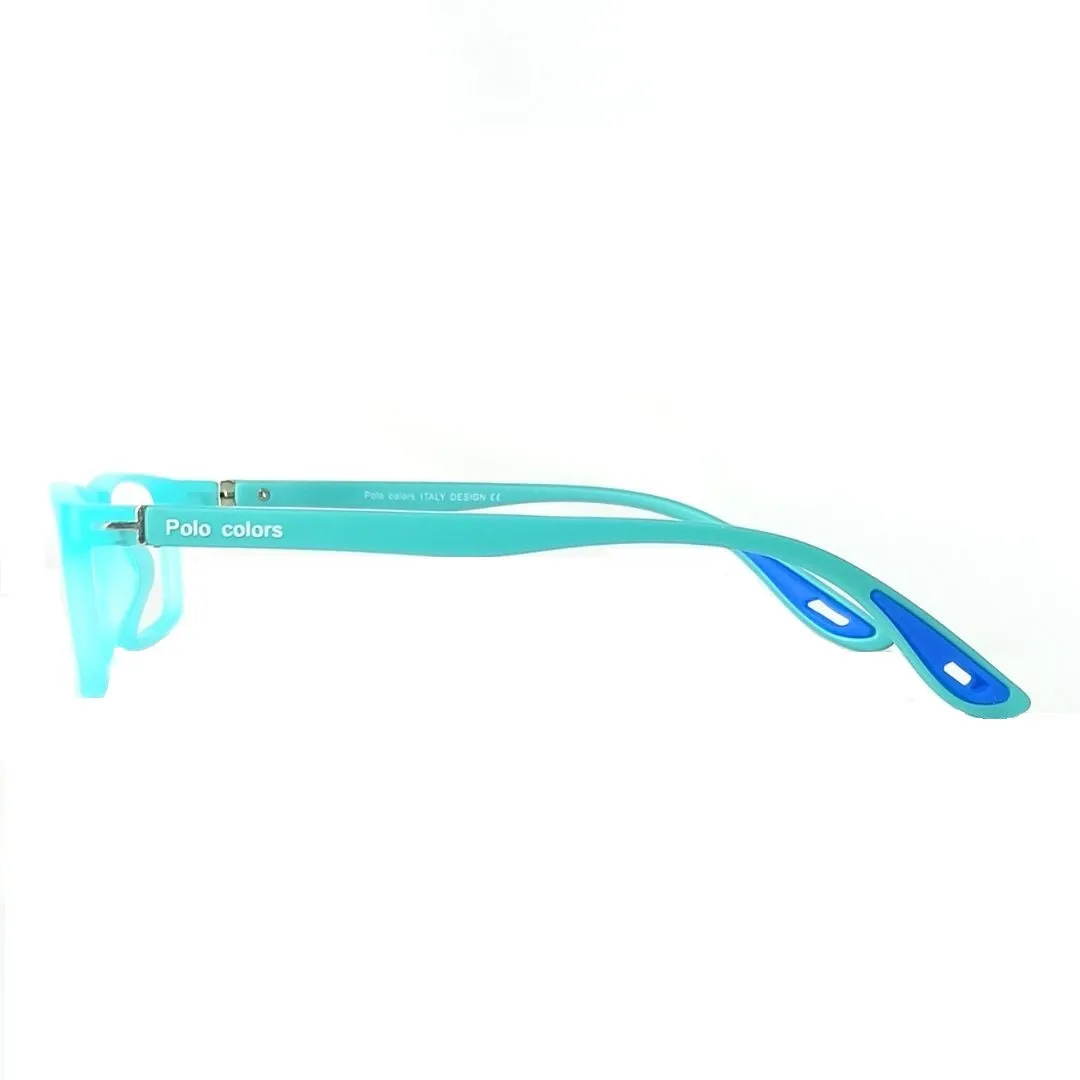 Jubleelens Cyan Full Frame Rectangle Eyeglasses for Kids- 5037