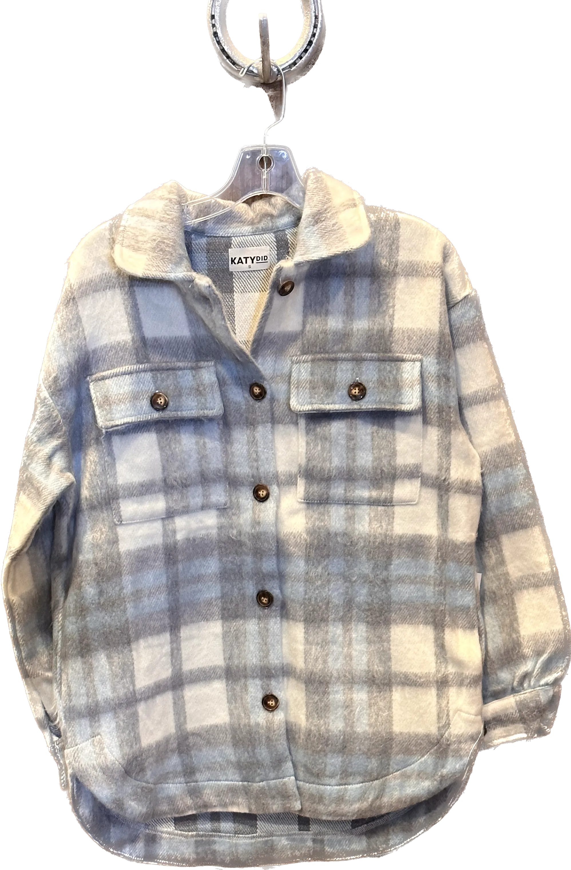 Katydid Blue/gray Plaid Shacket KDC-SHKT-50_BLU