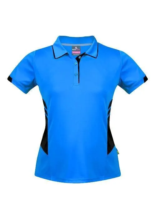 Ladies Tasman Polo Cyan/Black