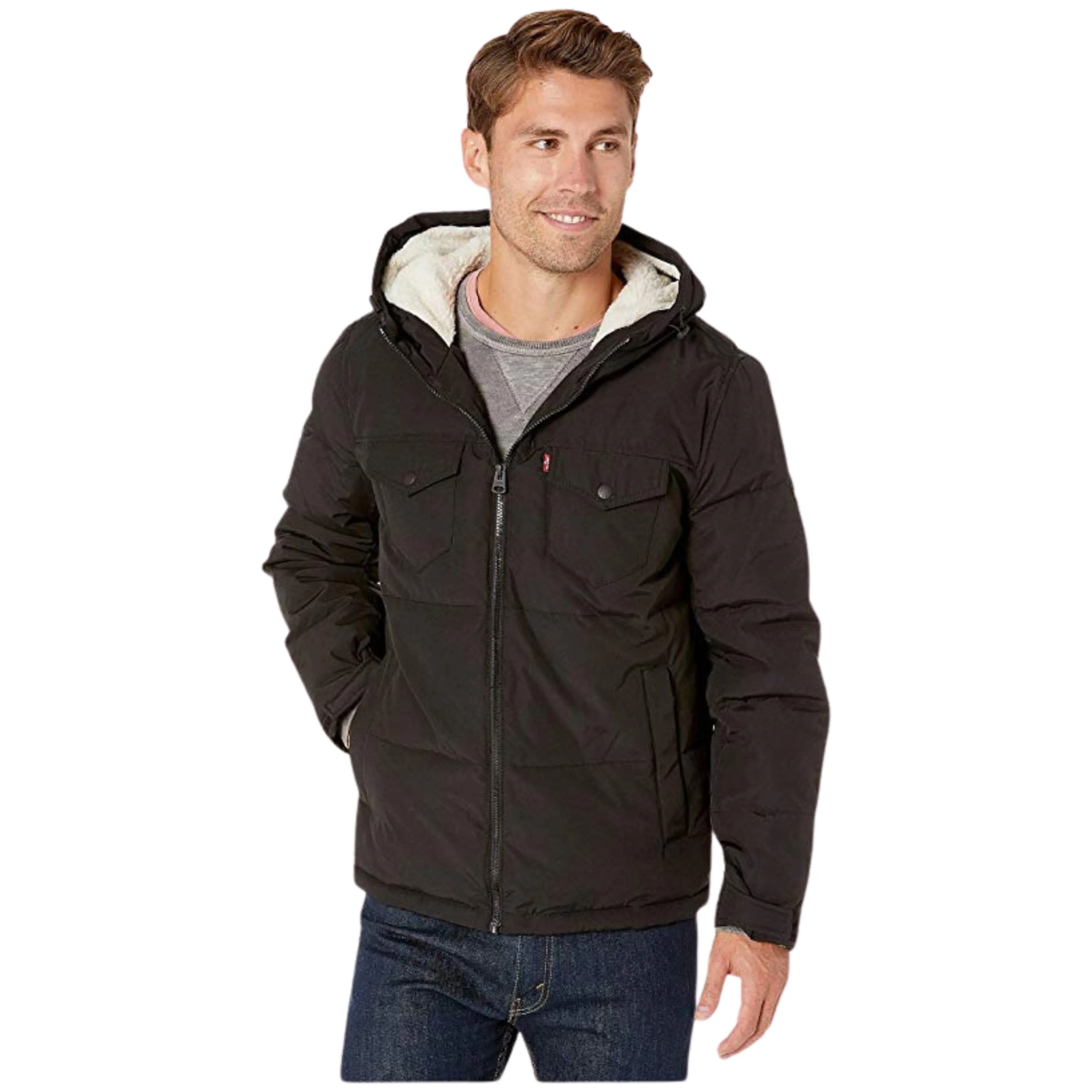 LEVI'S -  Hooded Puffer with Sherpa Lining Jacket