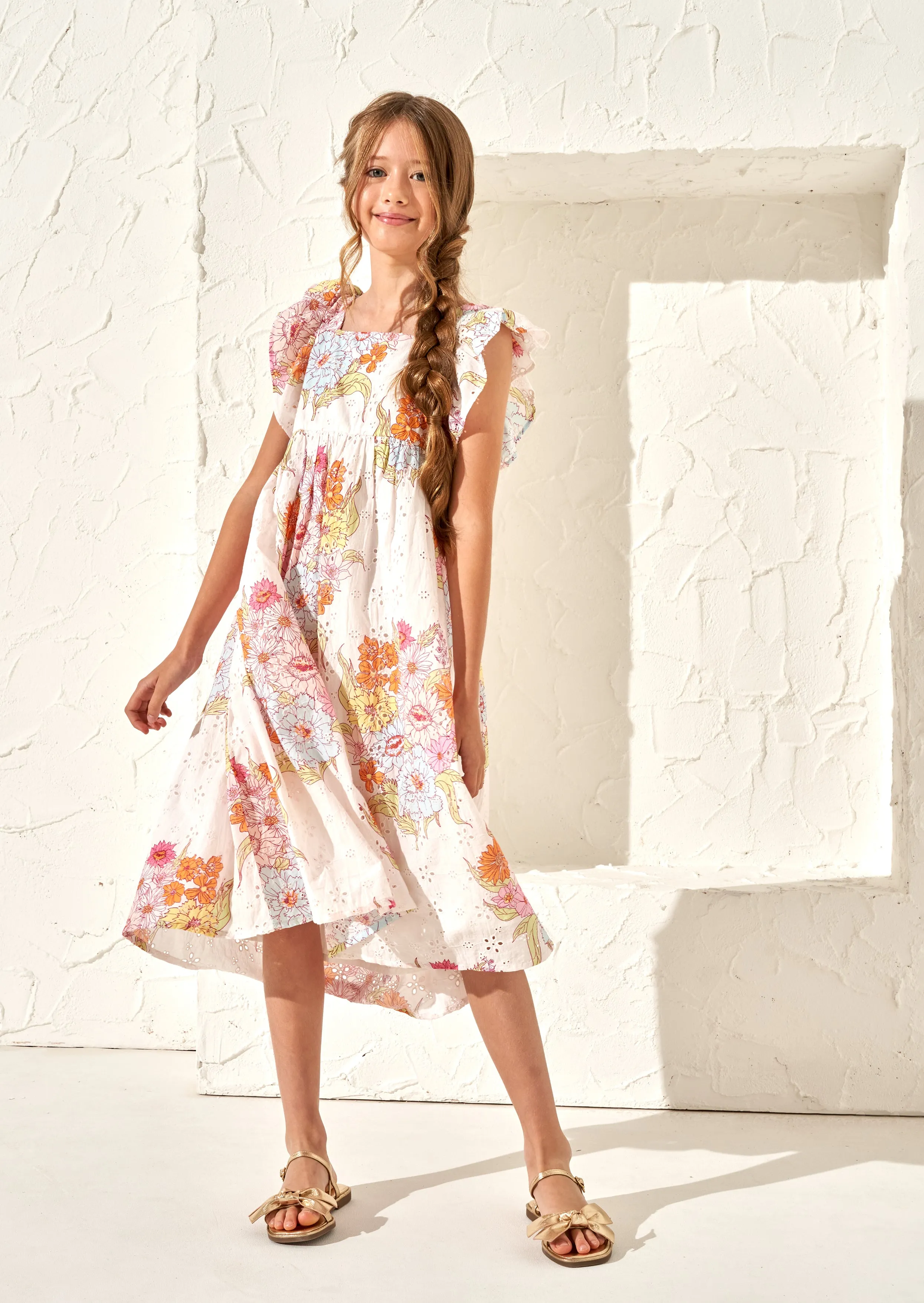 Lexi Printed Broderie Maxi Dress