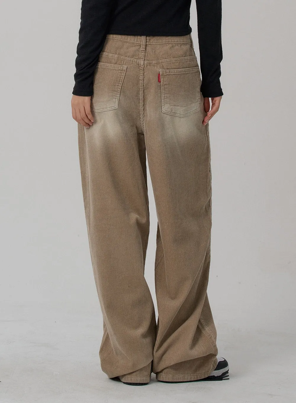 Light Washing Corduroy Wide Pants Unisex CN02