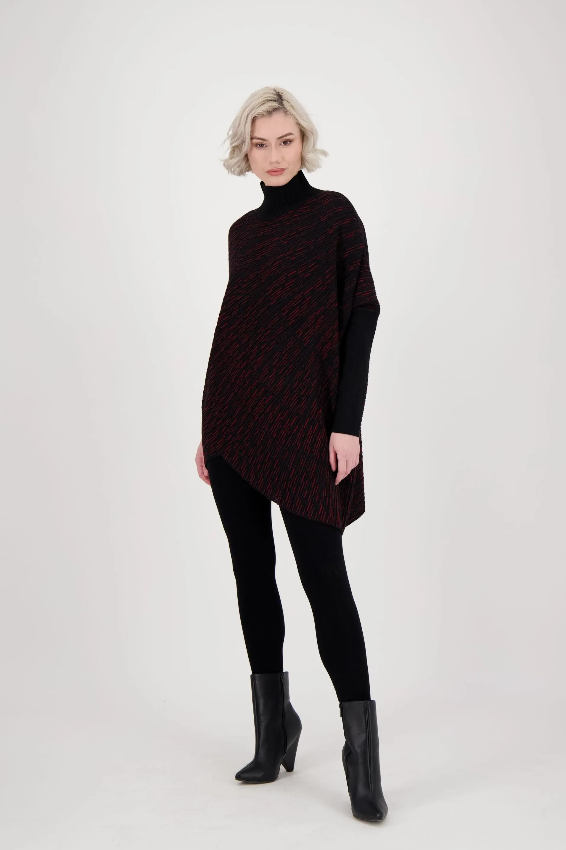 Lurex Knit Asymmetrical Hem Knit Top