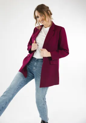 Maisie Blazer Coat (Burgundy)