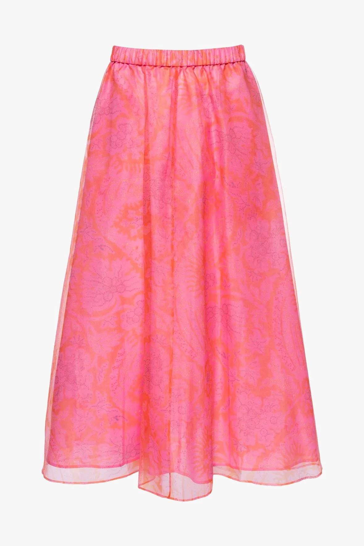 MATTIA SKIRT | FLORAL WAVE NECTARINE