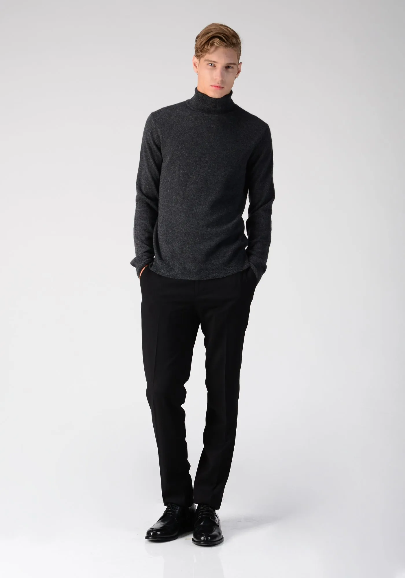 Men Turtleneck Sweater_Graphite