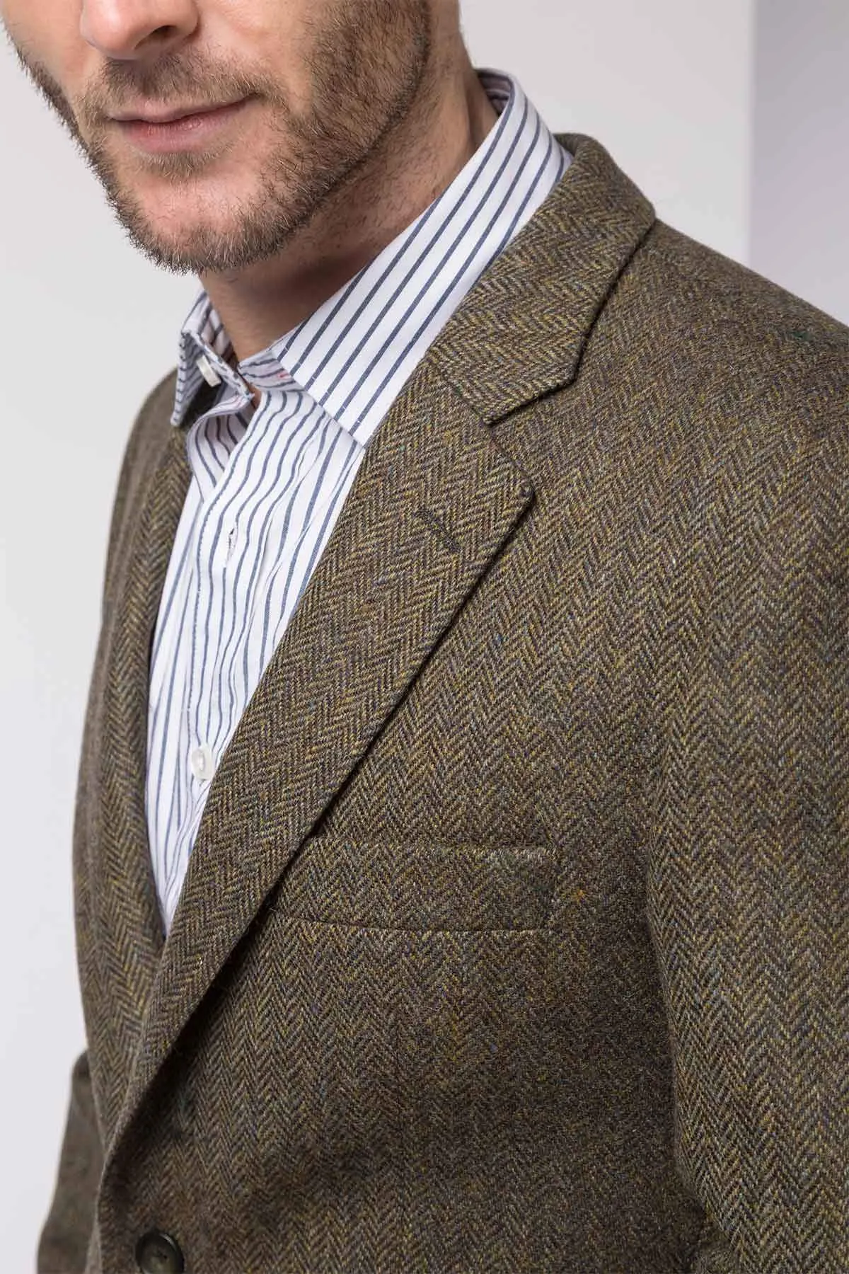 Men's Brown Herringbone Tweed Jacket - Ripley