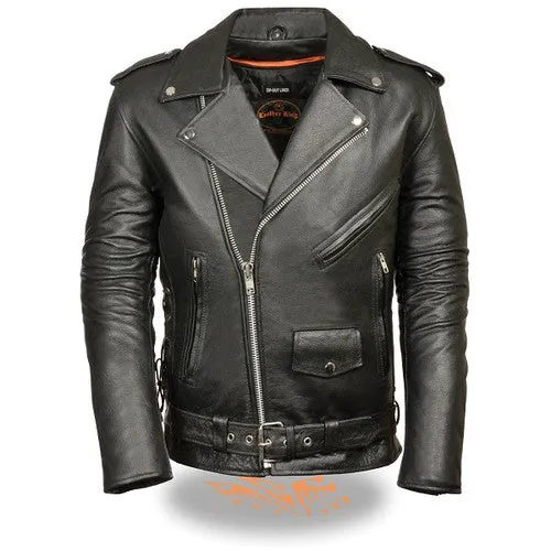 Men's Tall Black Leather Jacket 1011 MJ Tall M/C