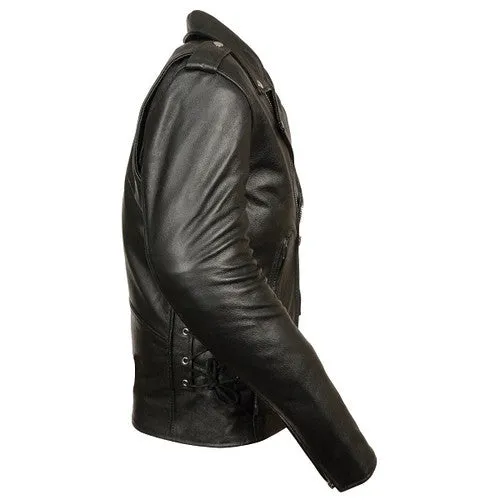 Men's Tall Black Leather Jacket 1011 MJ Tall M/C