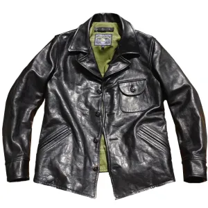 Men's Vintage Leather Motorcycle Jacket - Windproof Brown Coat