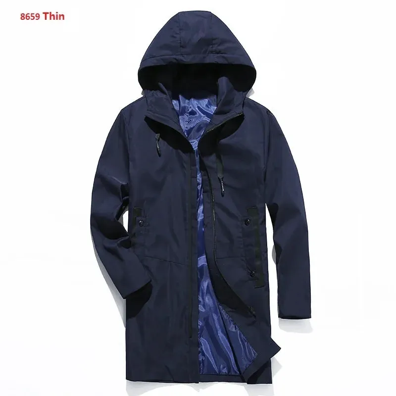 Mens Winter Casual Thick Warm Hooded Windbreaker Jacket