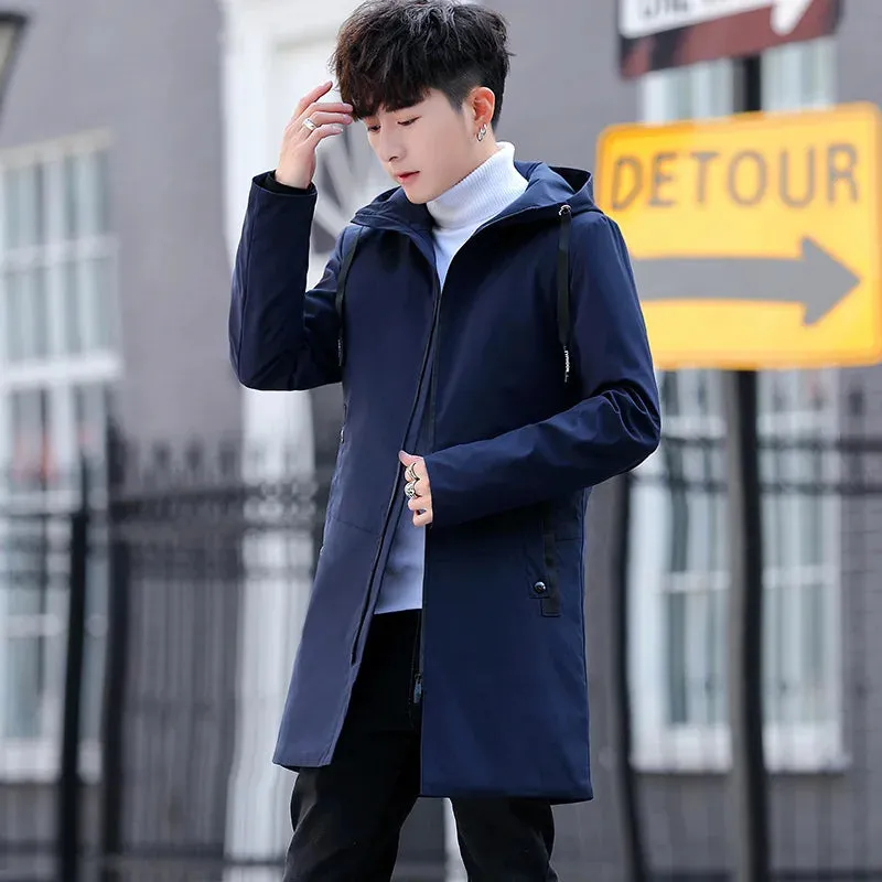 Mens Winter Casual Thick Warm Hooded Windbreaker Jacket