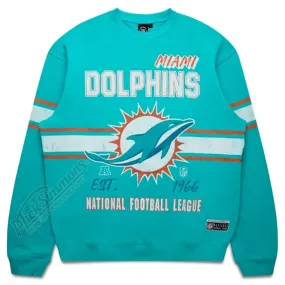 Miami Dolphins Stripe Crest Crew Sweater Jumper NFL National Football League by Majestic