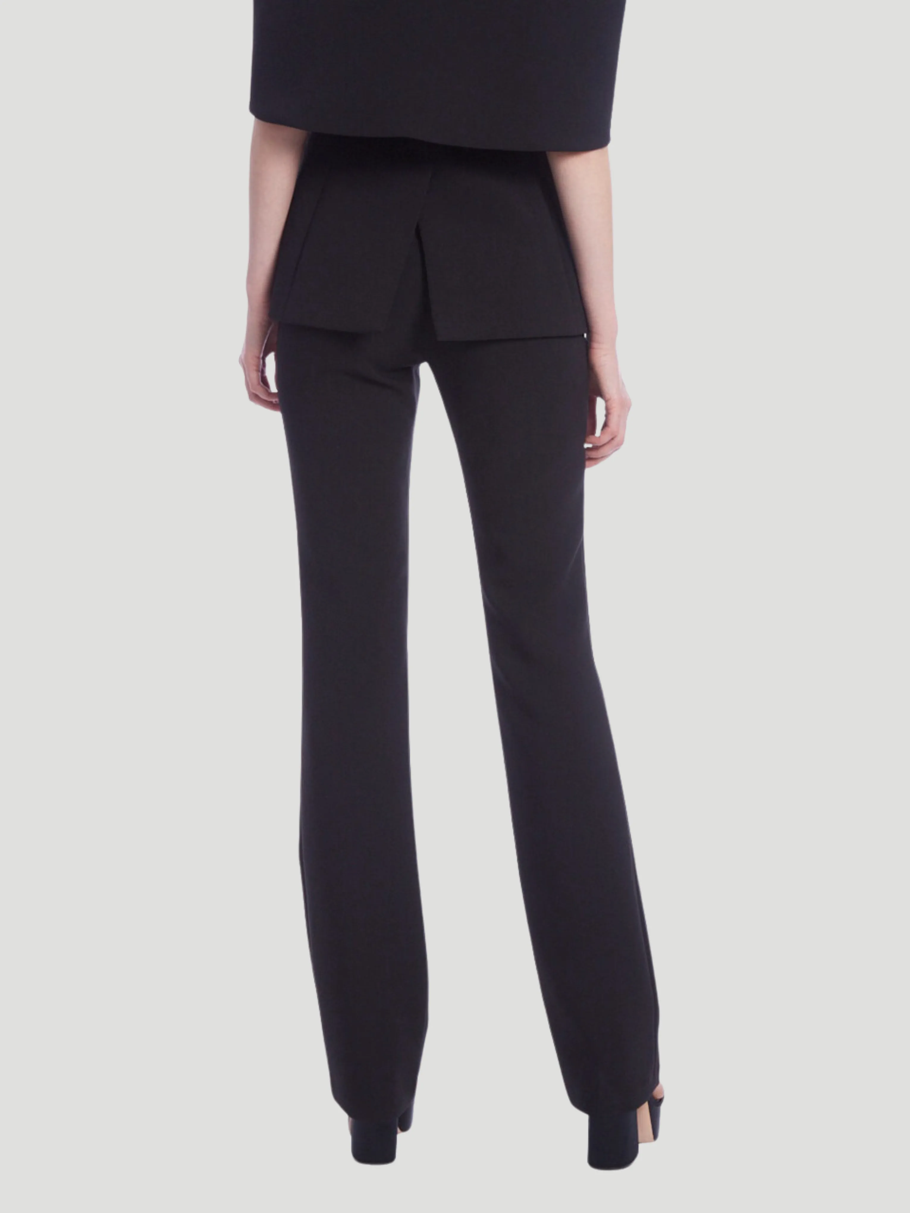 Mid Rise Crepe Fitted Pants