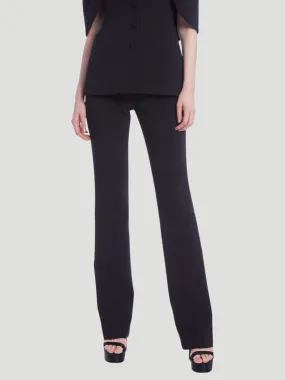 Mid Rise Crepe Fitted Pants