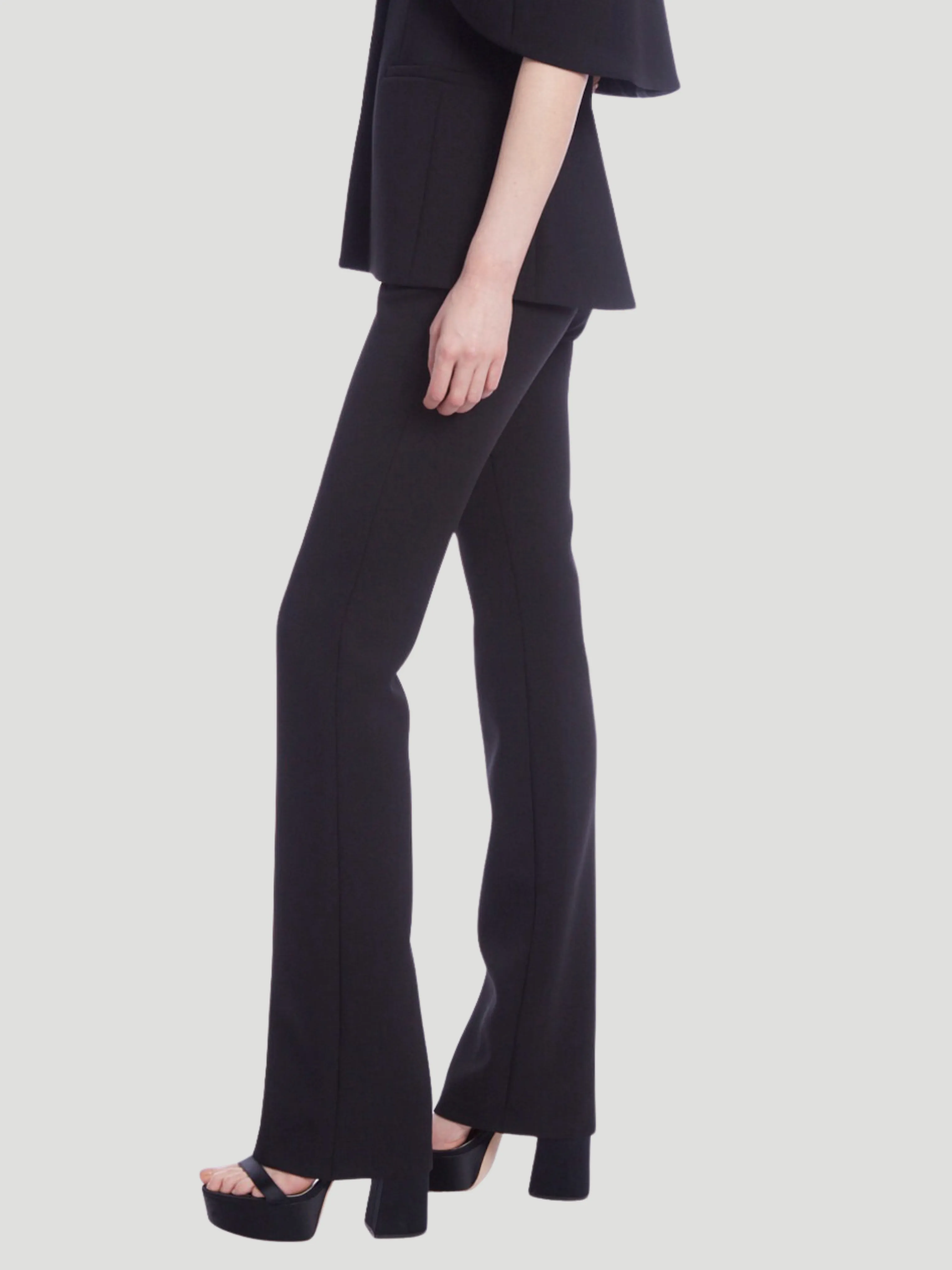 Mid Rise Crepe Fitted Pants