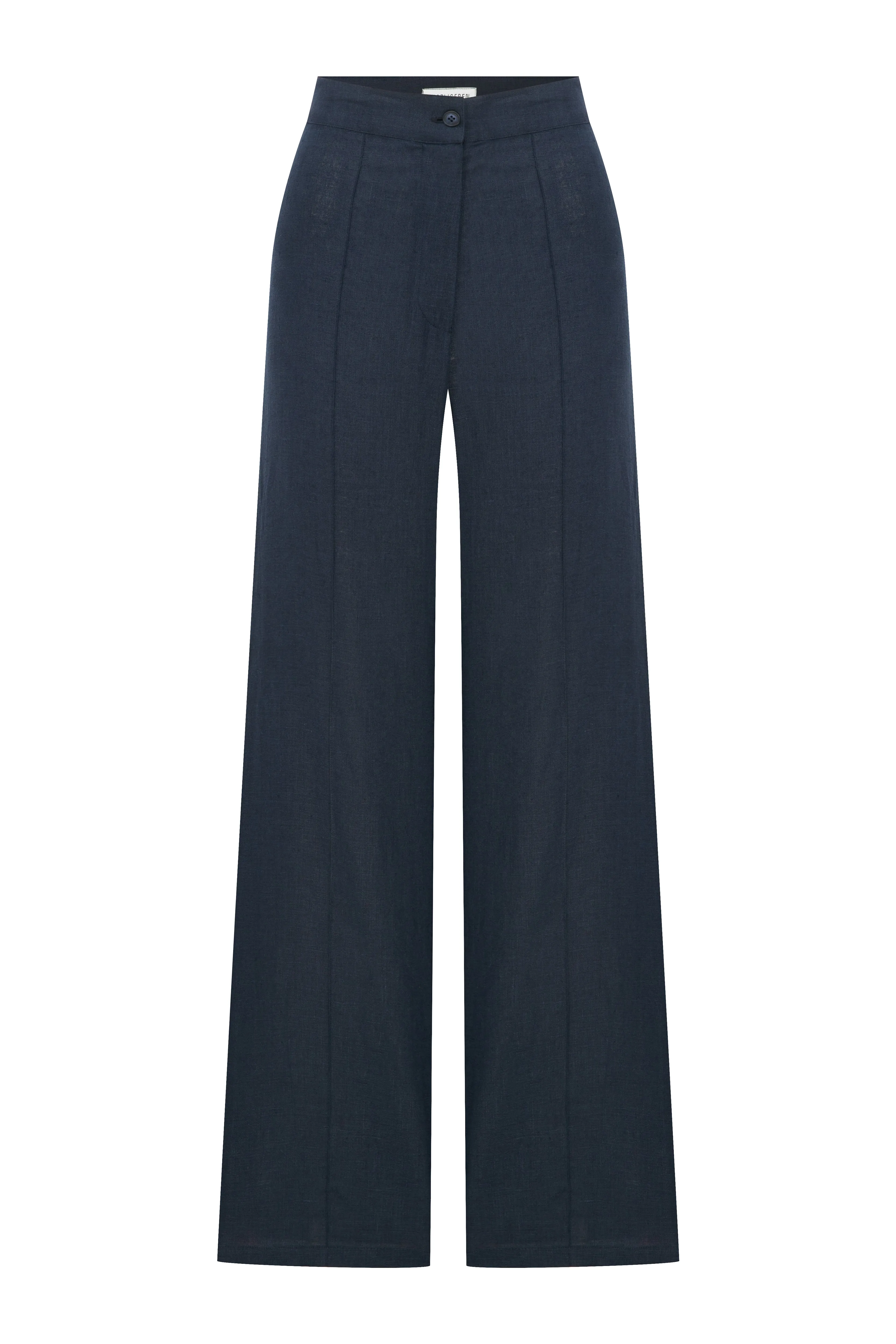 Millie Linen Trousers in Dark Navy