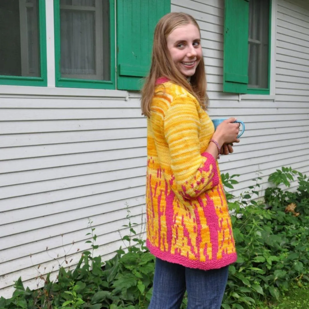 Morning Glory Sweater Coat Pattern - Lanaloft Worsted