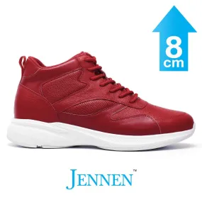 Mr. Pippen 8cm | 3.2 inches Bold Red Leather Instant Lift Sneakers