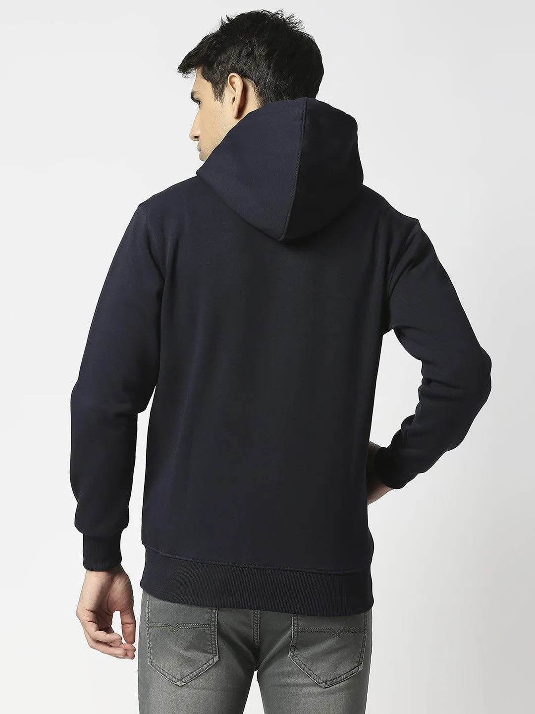 Navy Blue Full Zip Fleece Hoodie