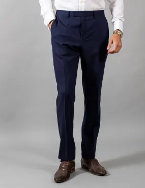 Navy Hopsack Suit Trousers