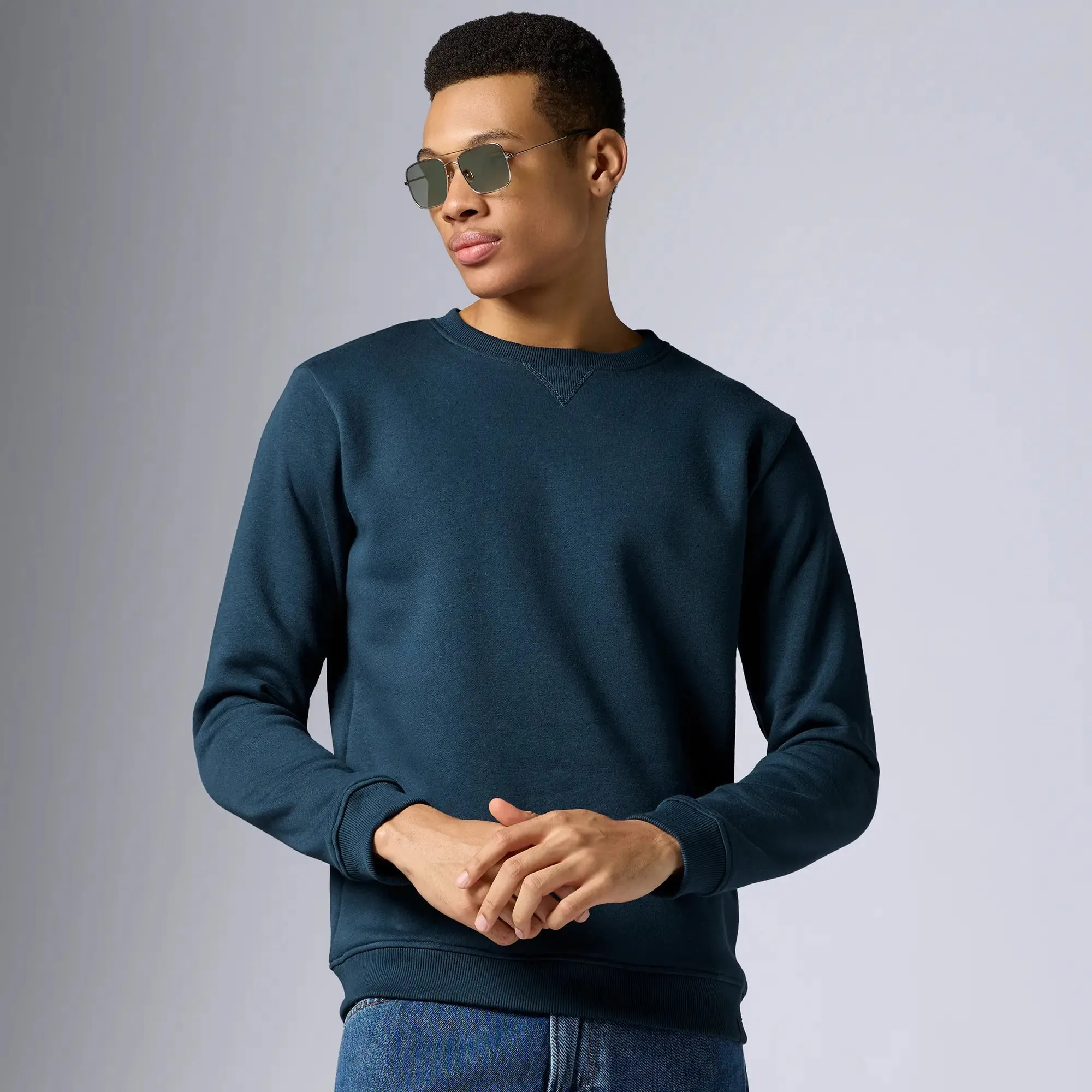 Neo French Terry Cotton-Blend Sweatshirt Opal Blue