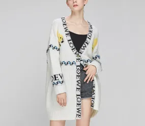 New letter cardigan sweater knit coat