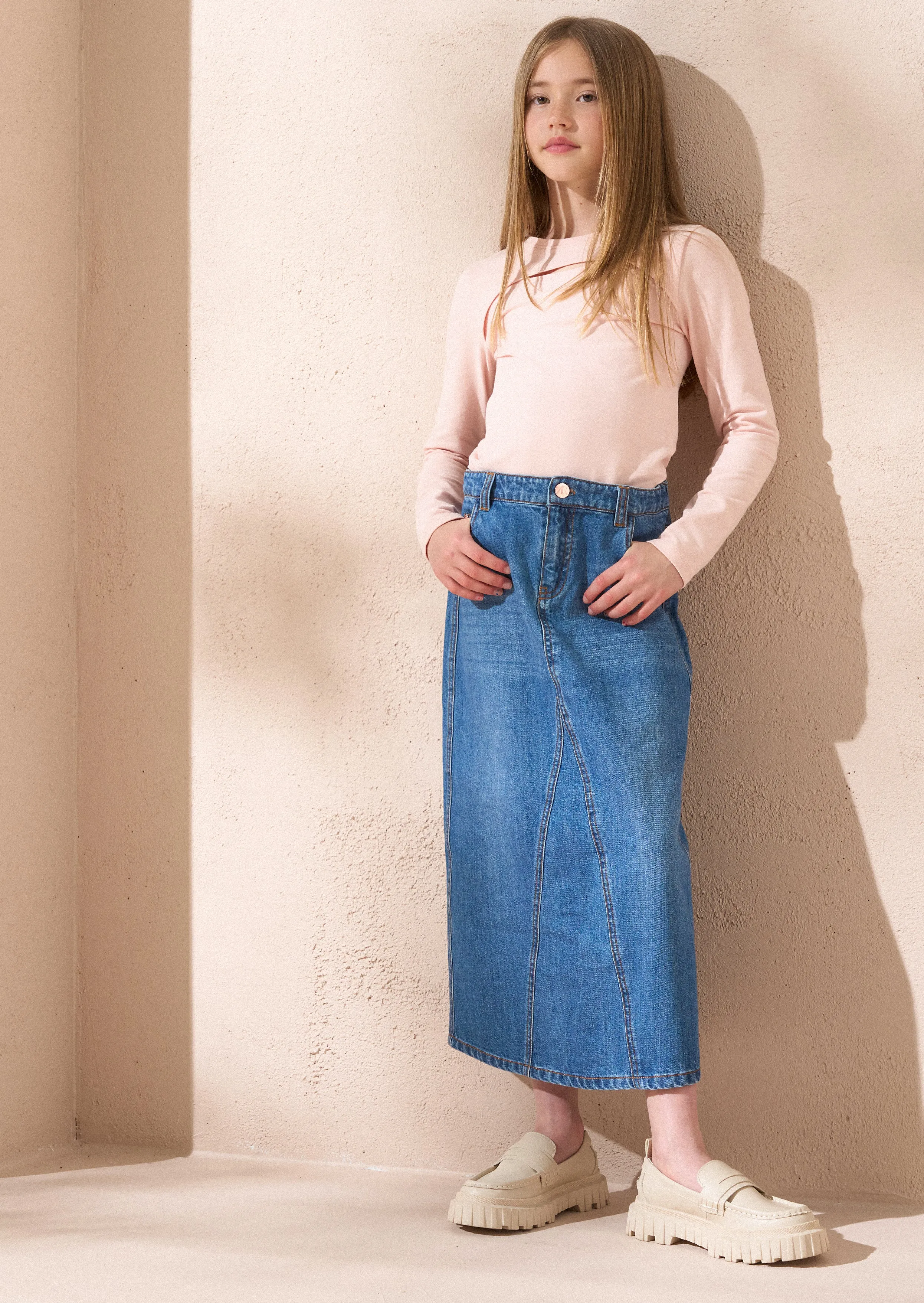 Nicolette Denim Midi Skirt