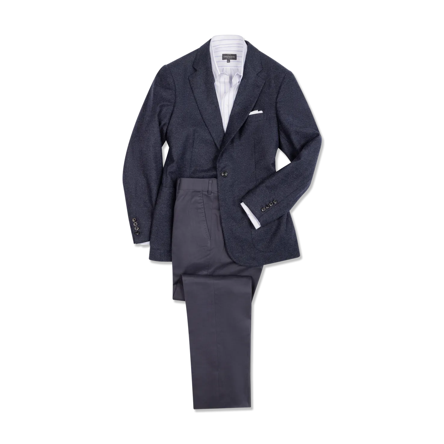 Notch Lapel Jacket in Airforce Blue Wool Cashmere