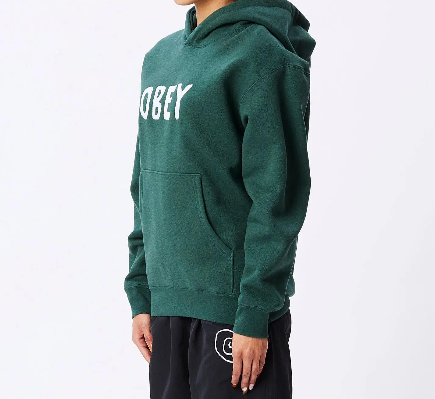 Obey OG Type Pullover Hoodie - Dark Cedar