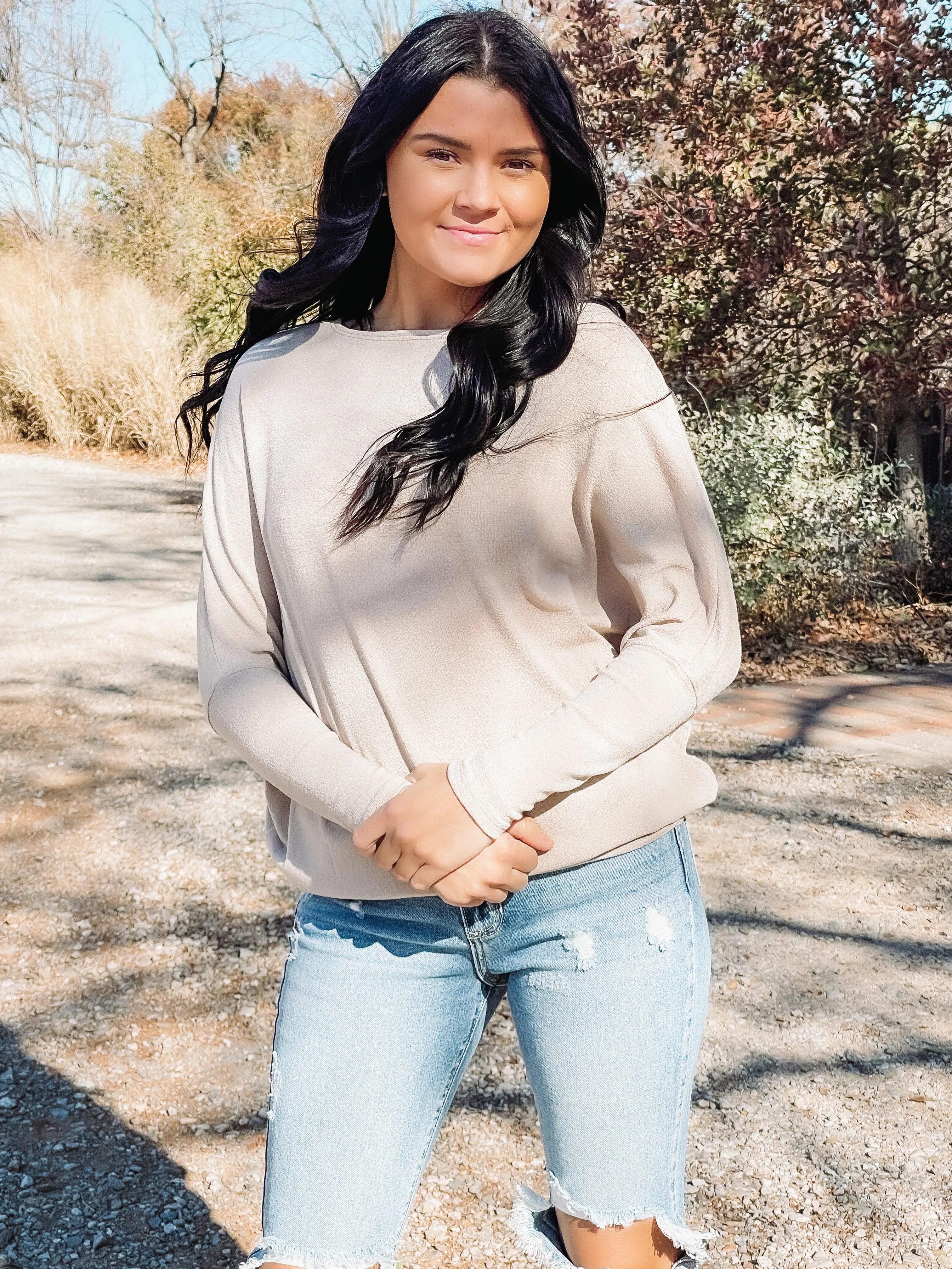 Off the Shoulder Dolman Sleeve Tunic