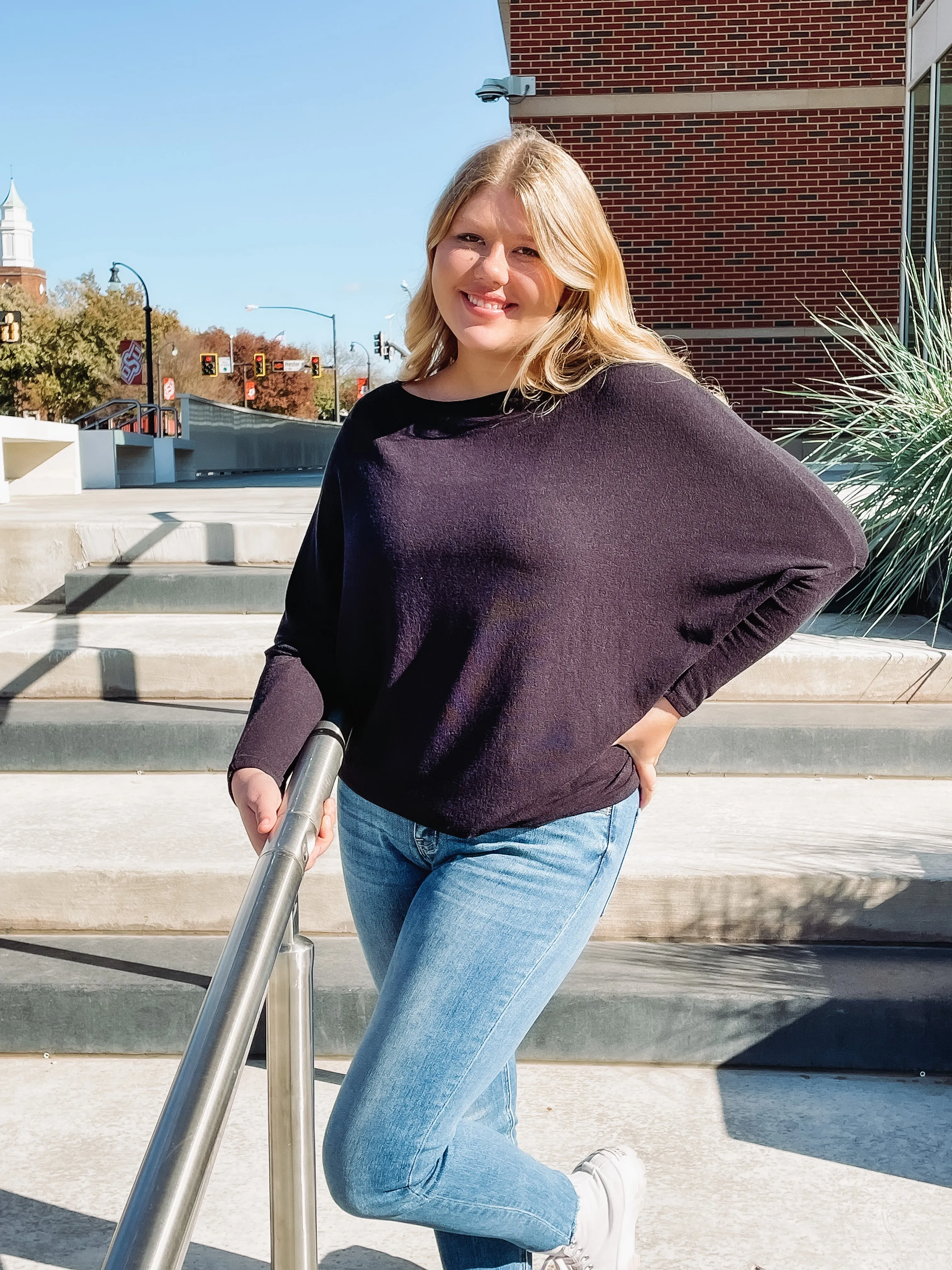 Off the Shoulder Dolman Sleeve Tunic