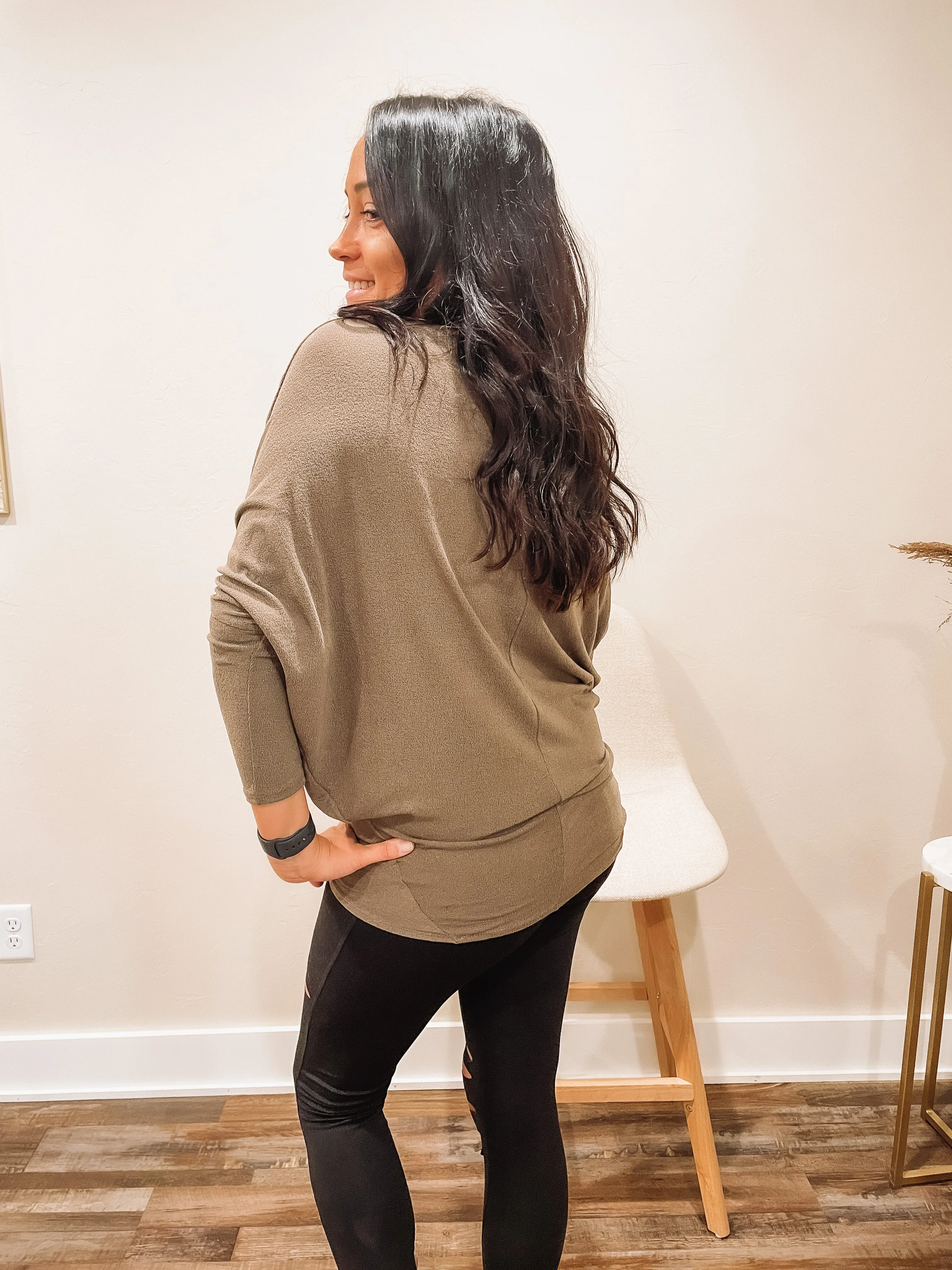 Off the Shoulder Dolman Sleeve Tunic