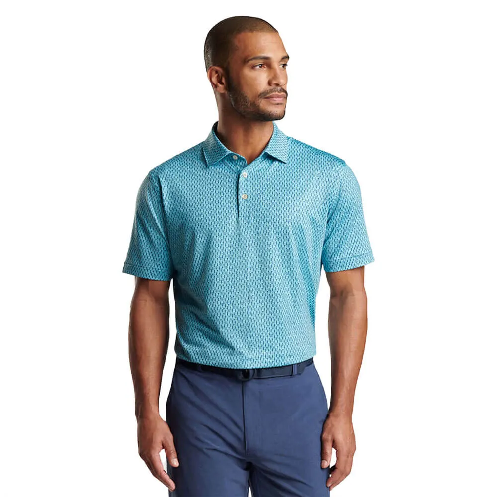 Peter Millar Lavender Fields Performance Jersey Polo Shirt - Cyan