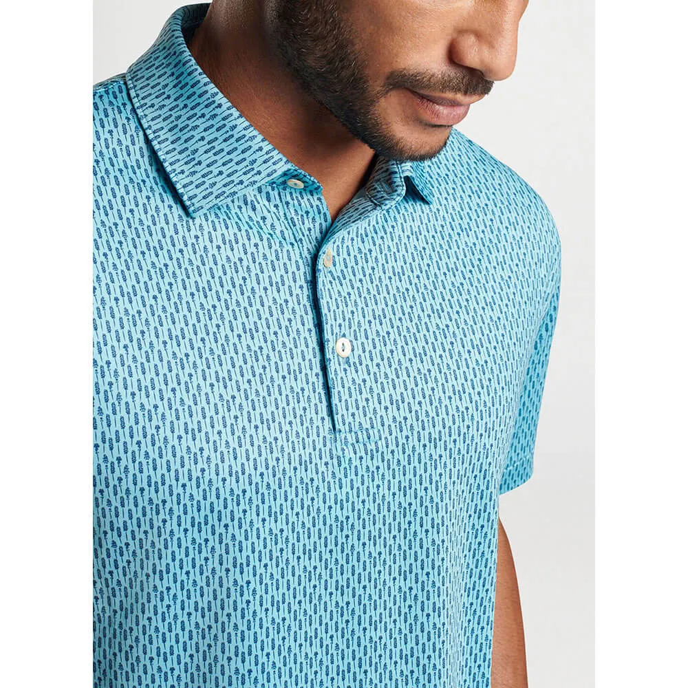 Peter Millar Lavender Fields Performance Jersey Polo Shirt - Cyan