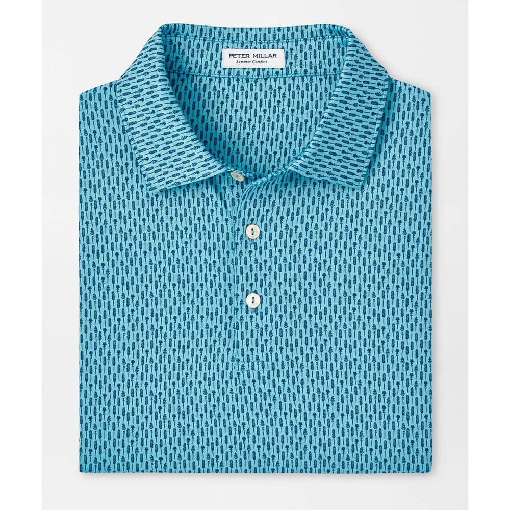 Peter Millar Lavender Fields Performance Jersey Polo Shirt - Cyan