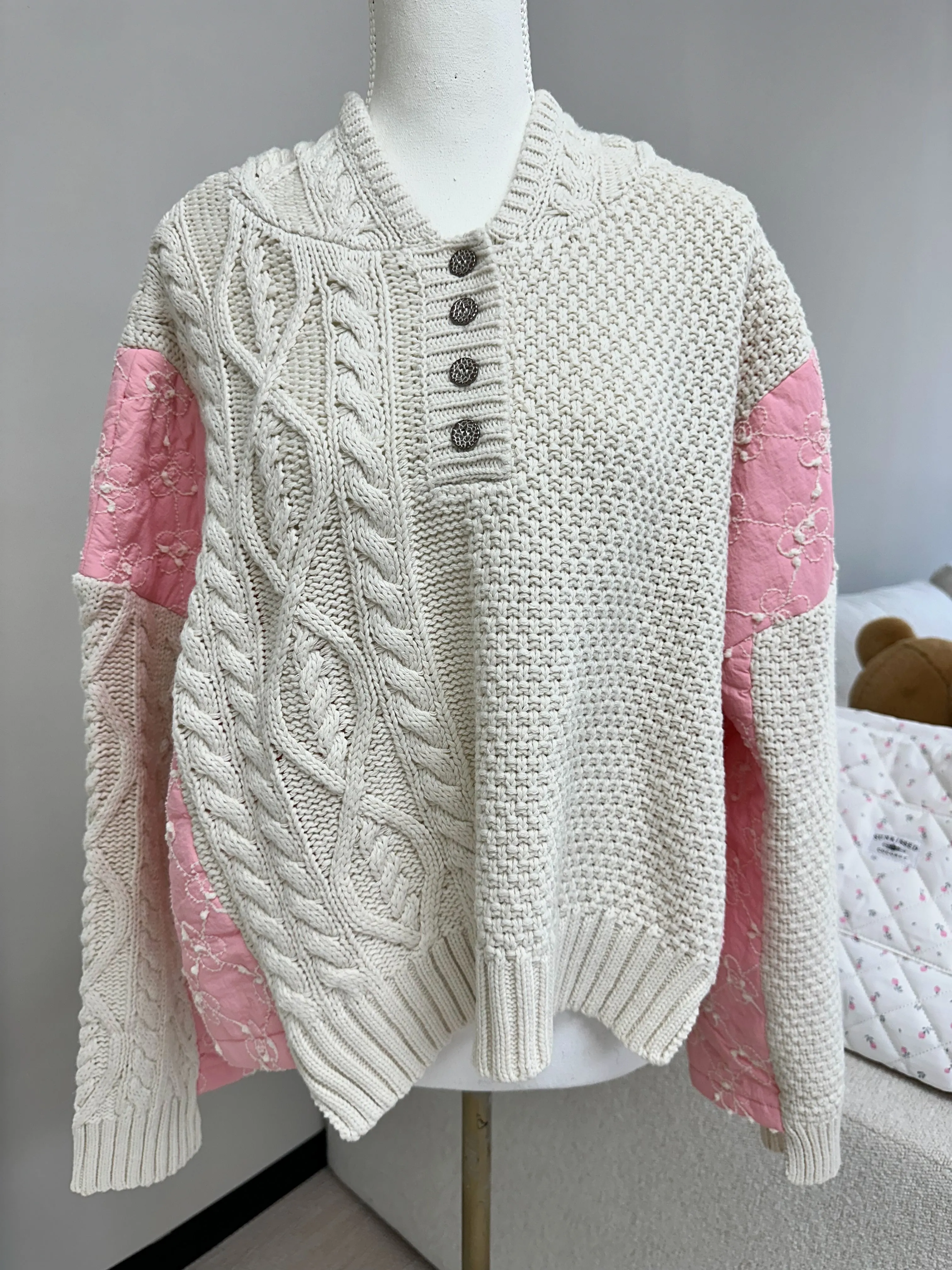 Pink Blossom Quilted Kit Sweater