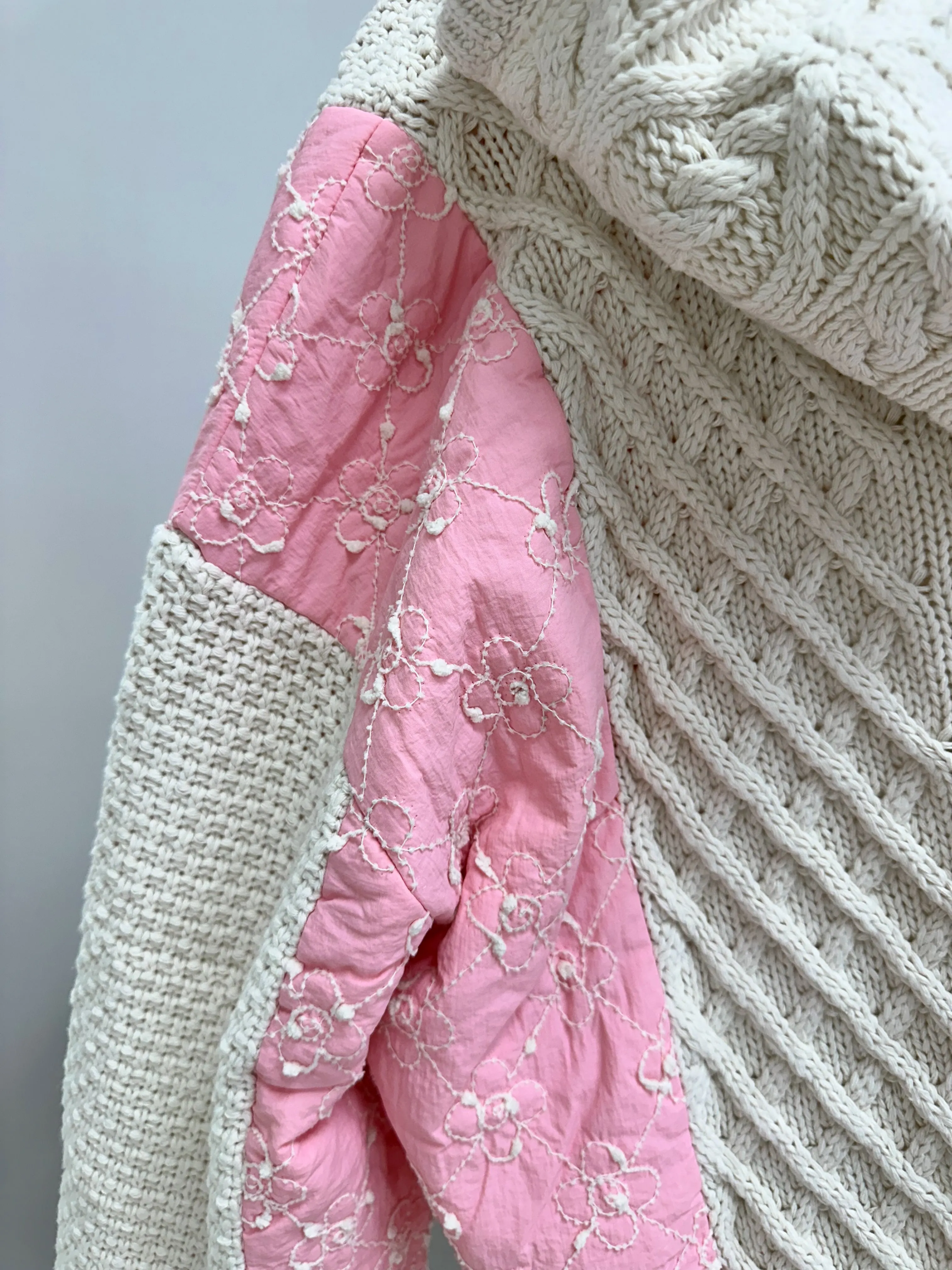 Pink Blossom Quilted Kit Sweater