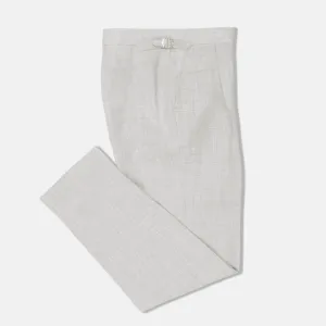 Pleat Front Trouser in Light Grey High Twist Wool