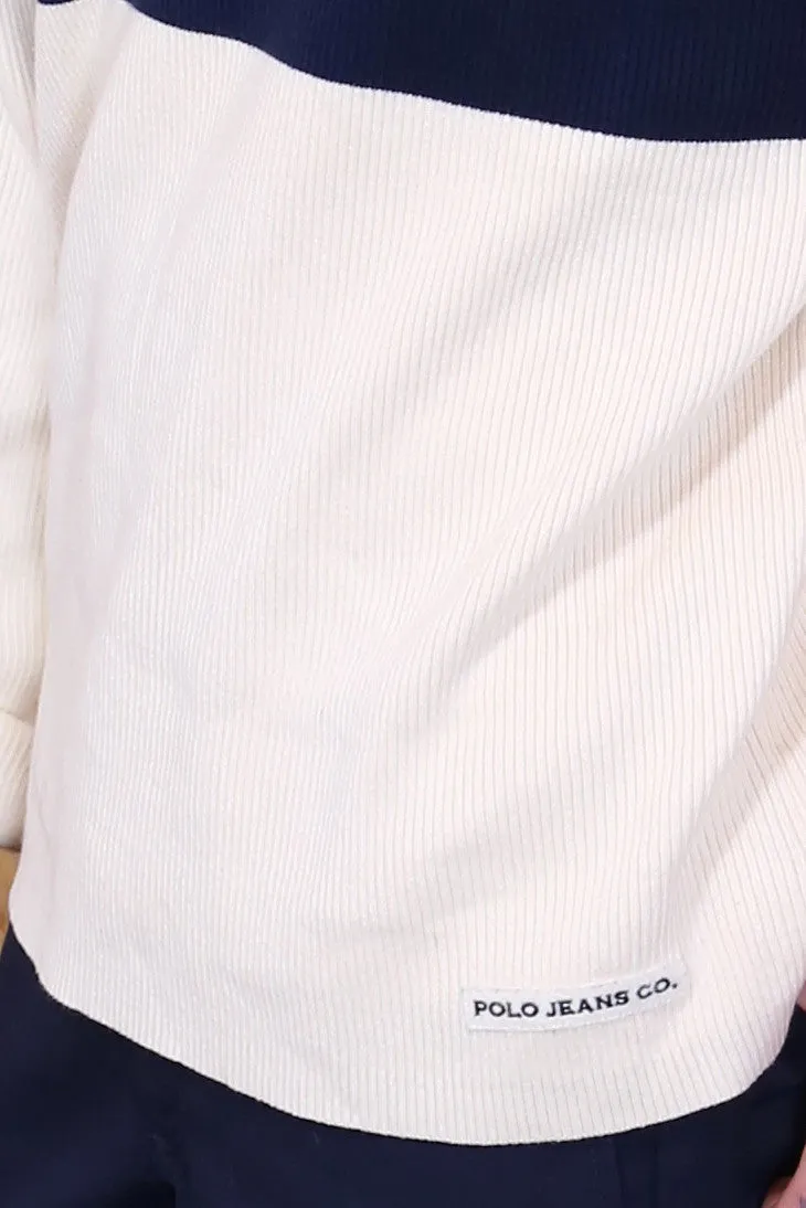 Polo Ralph Lauren Cream & Navy Sweater