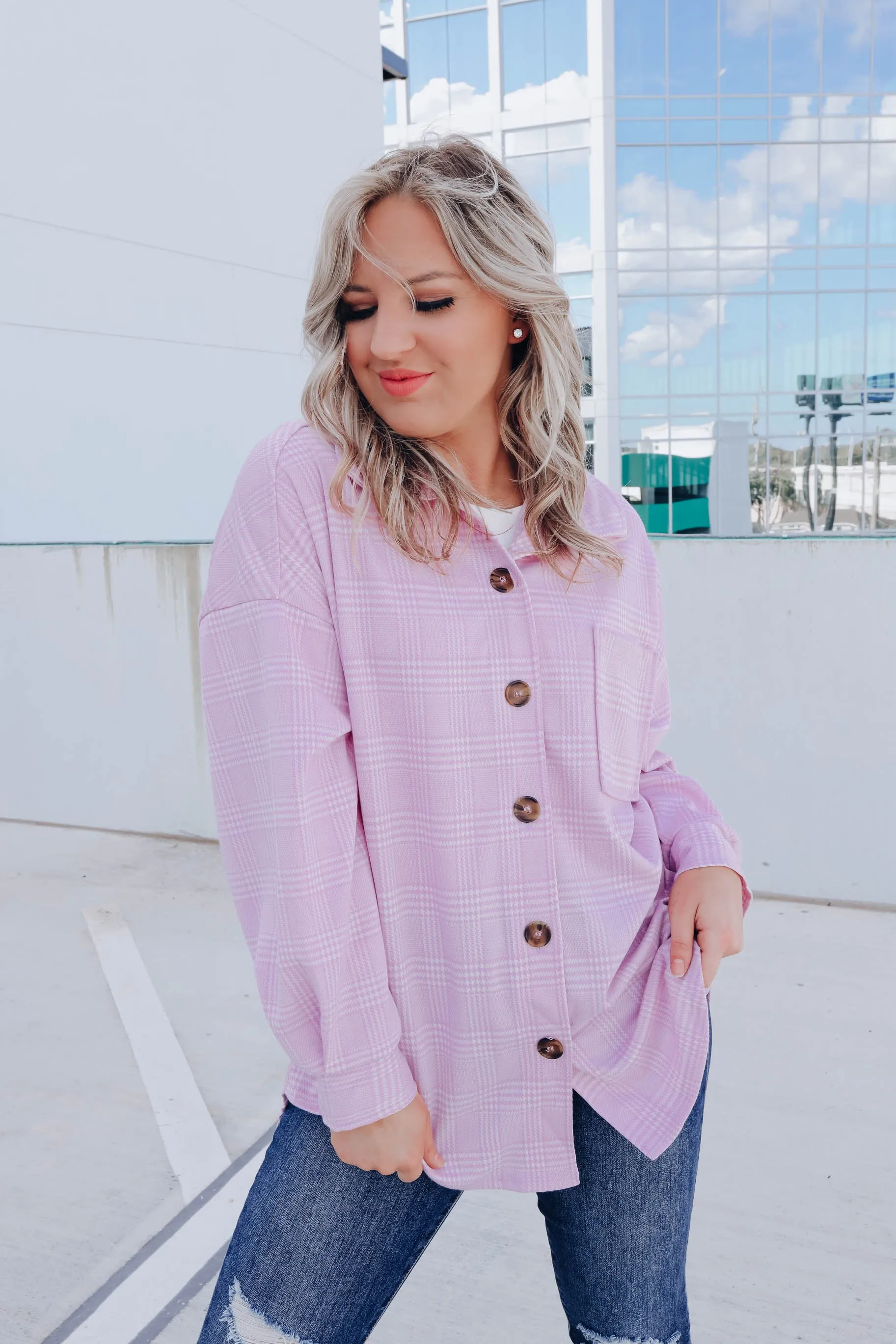 Poppy Plaid Shacket - Lavender