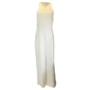 Proenza Schouler White Label Off-White Sleeveless Crepe Jumpsuit