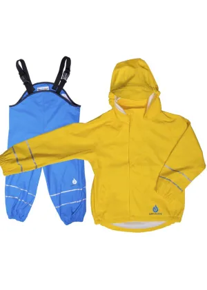 PU Splash Yellow/Turquoise Jacket & Dungaree Set