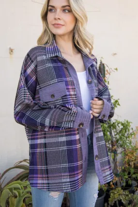 Purple Plaid Shacket