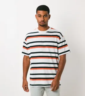 Quad-Stripe Box Tee White Marle/Clay - Sale