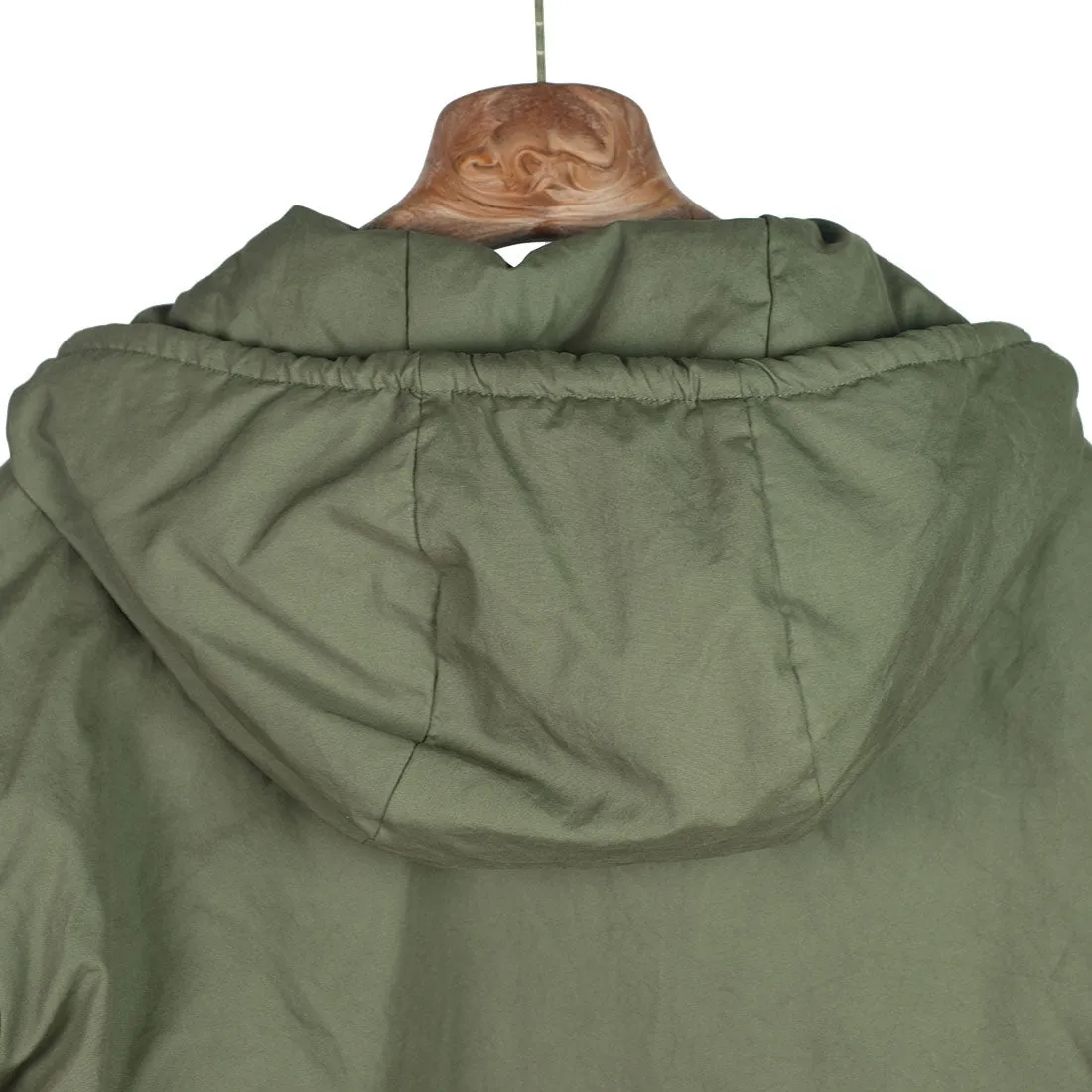 "Harry's Coat" parka in olive green water-resistant quilted Vancloth