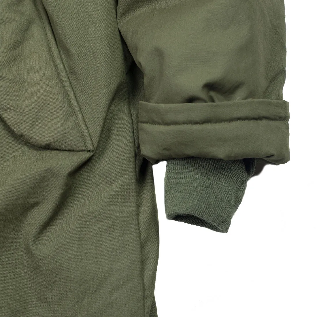 "Harry's Coat" parka in olive green water-resistant quilted Vancloth