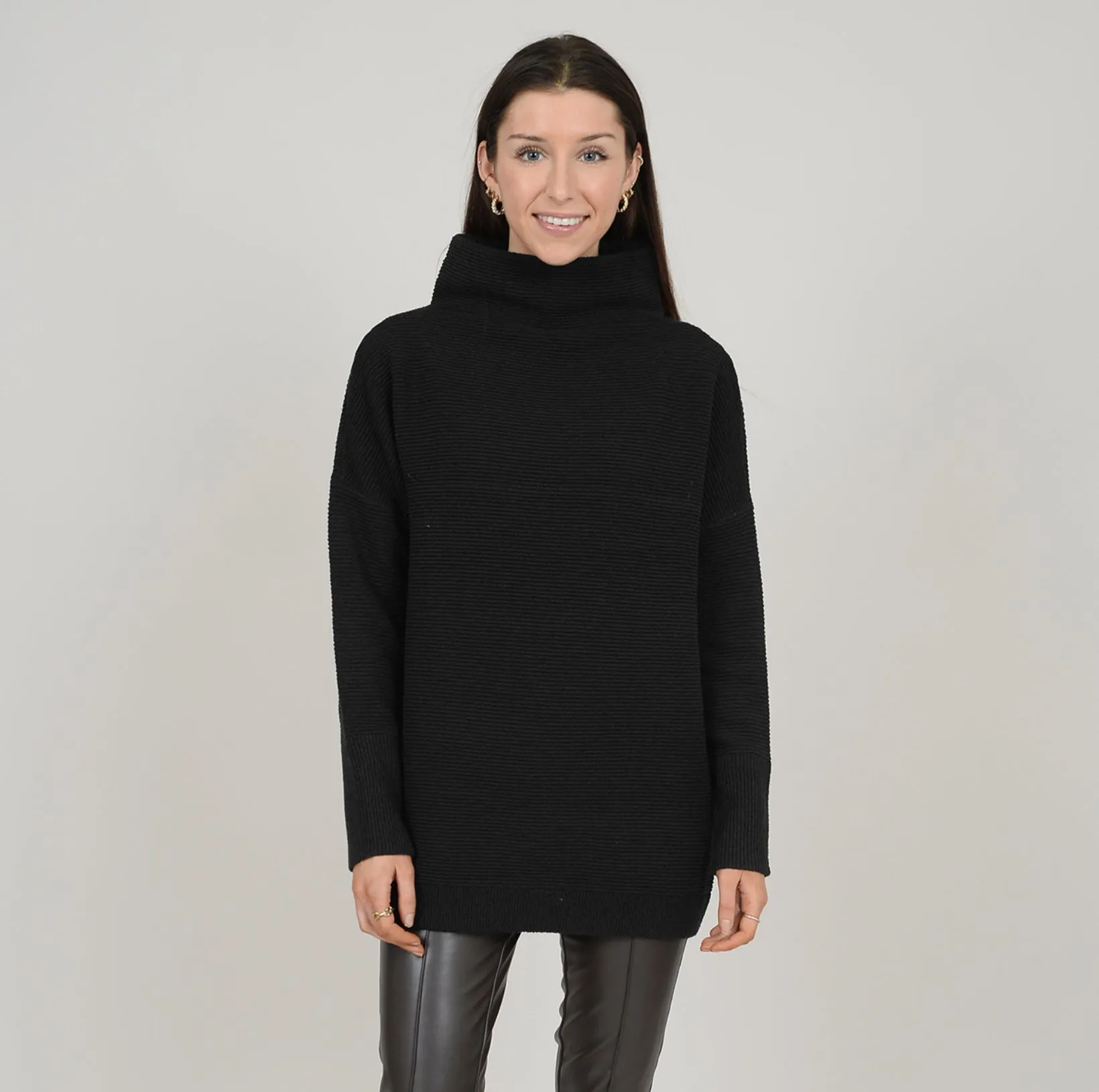 RD Style Nancy Ottoman Mockneck Sweater Black