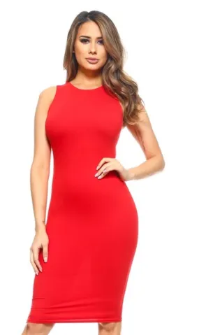 Red Bodycon Sleeveless Dress